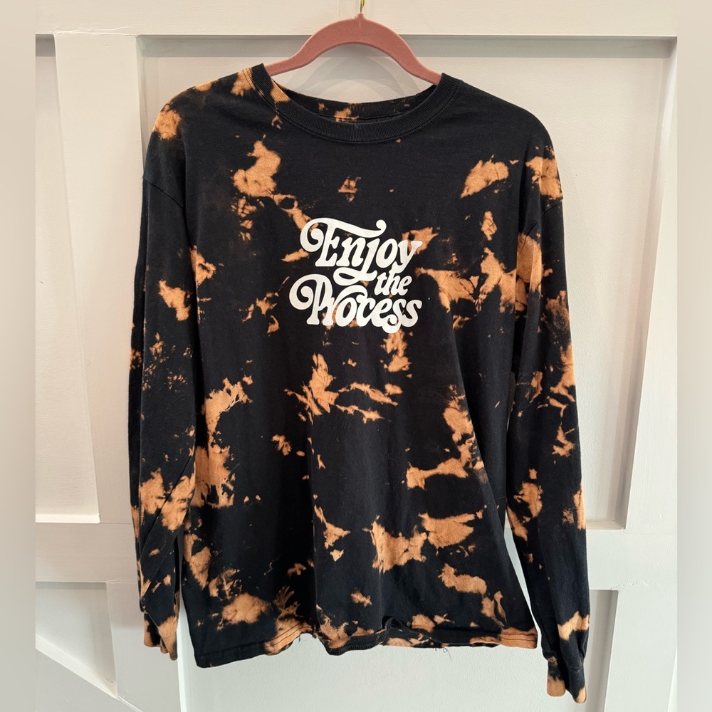 Black long sleeve bleach distressed shirt